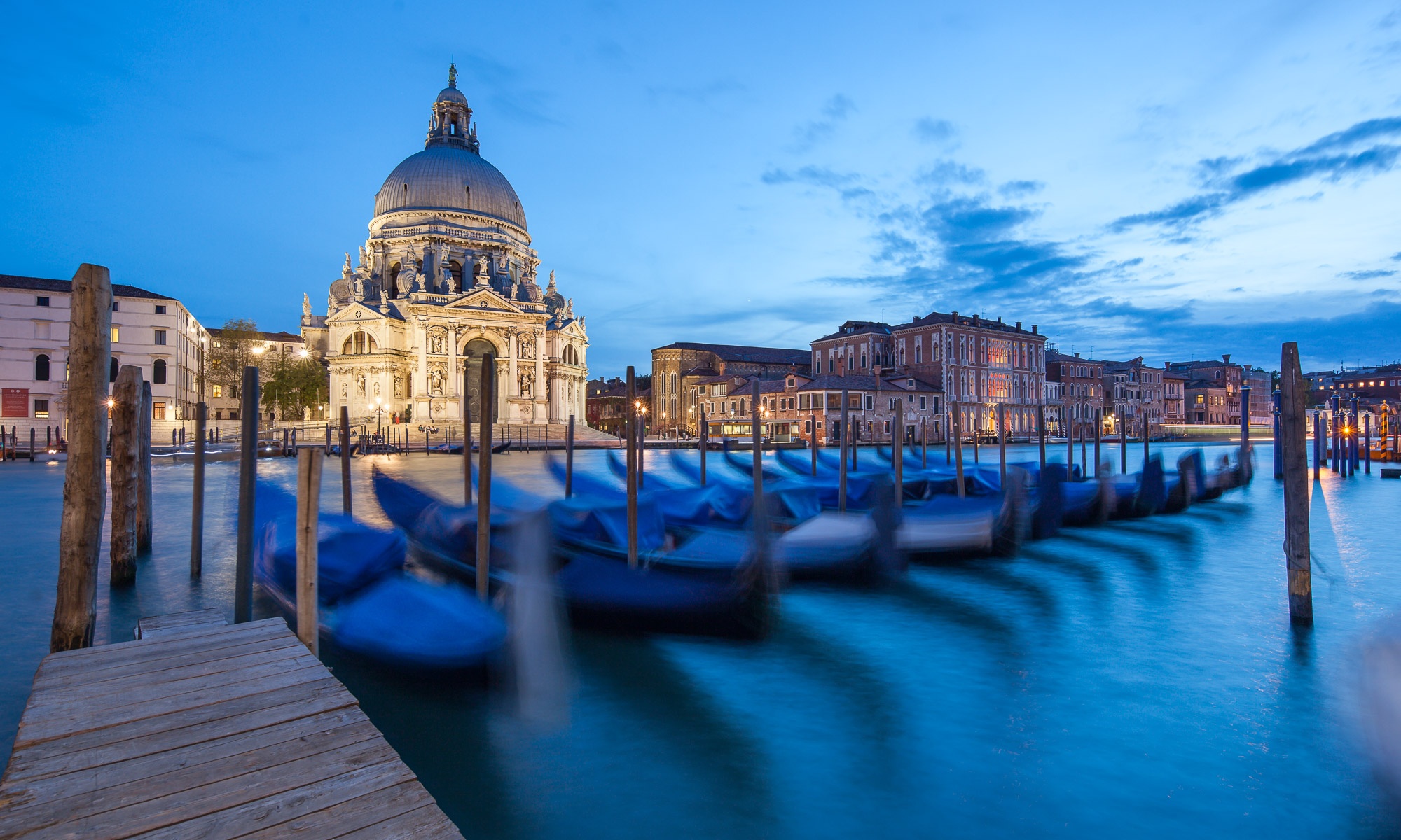 artistic image of Venice at dusk